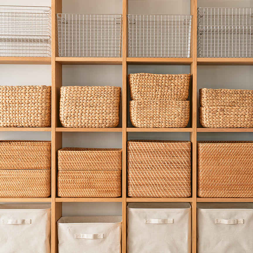 Storage products displayed in a neutral indoor setting