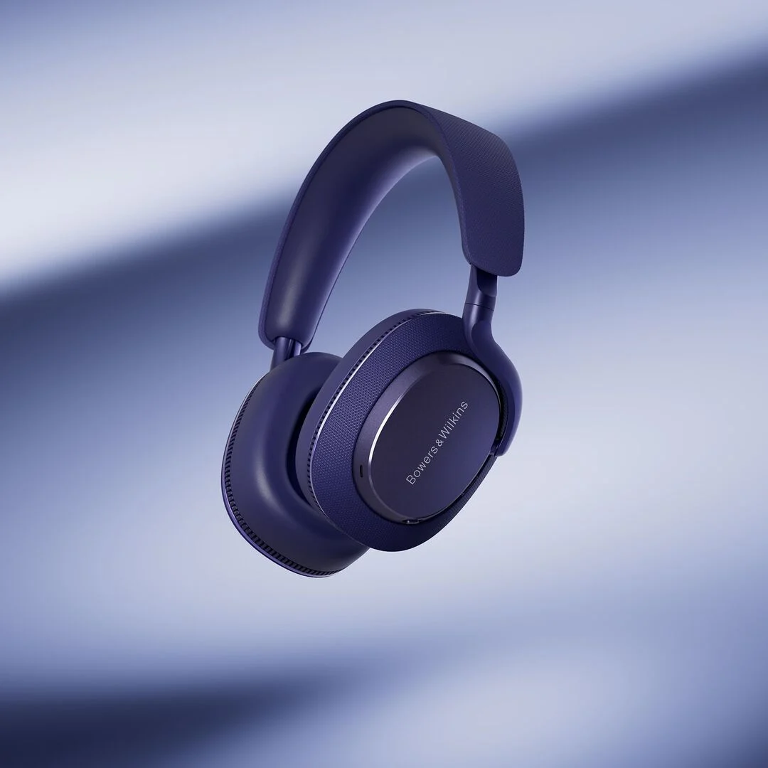 Black over-ear headphones on a light background