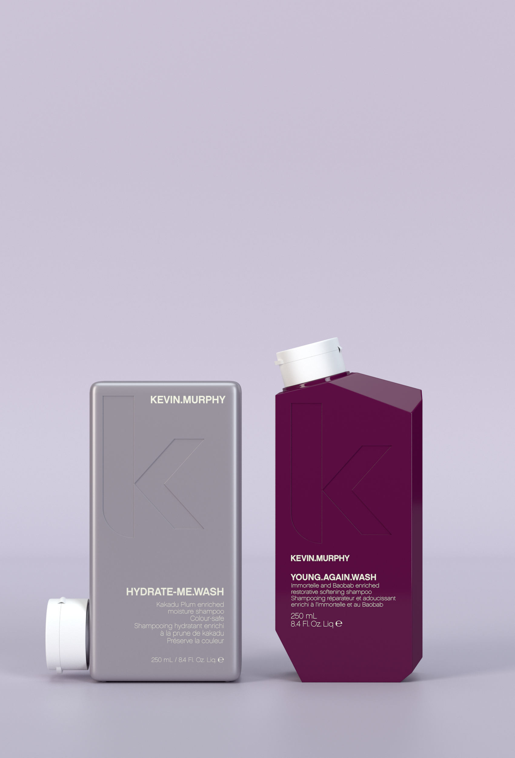 Several shampoo bottles displayed together